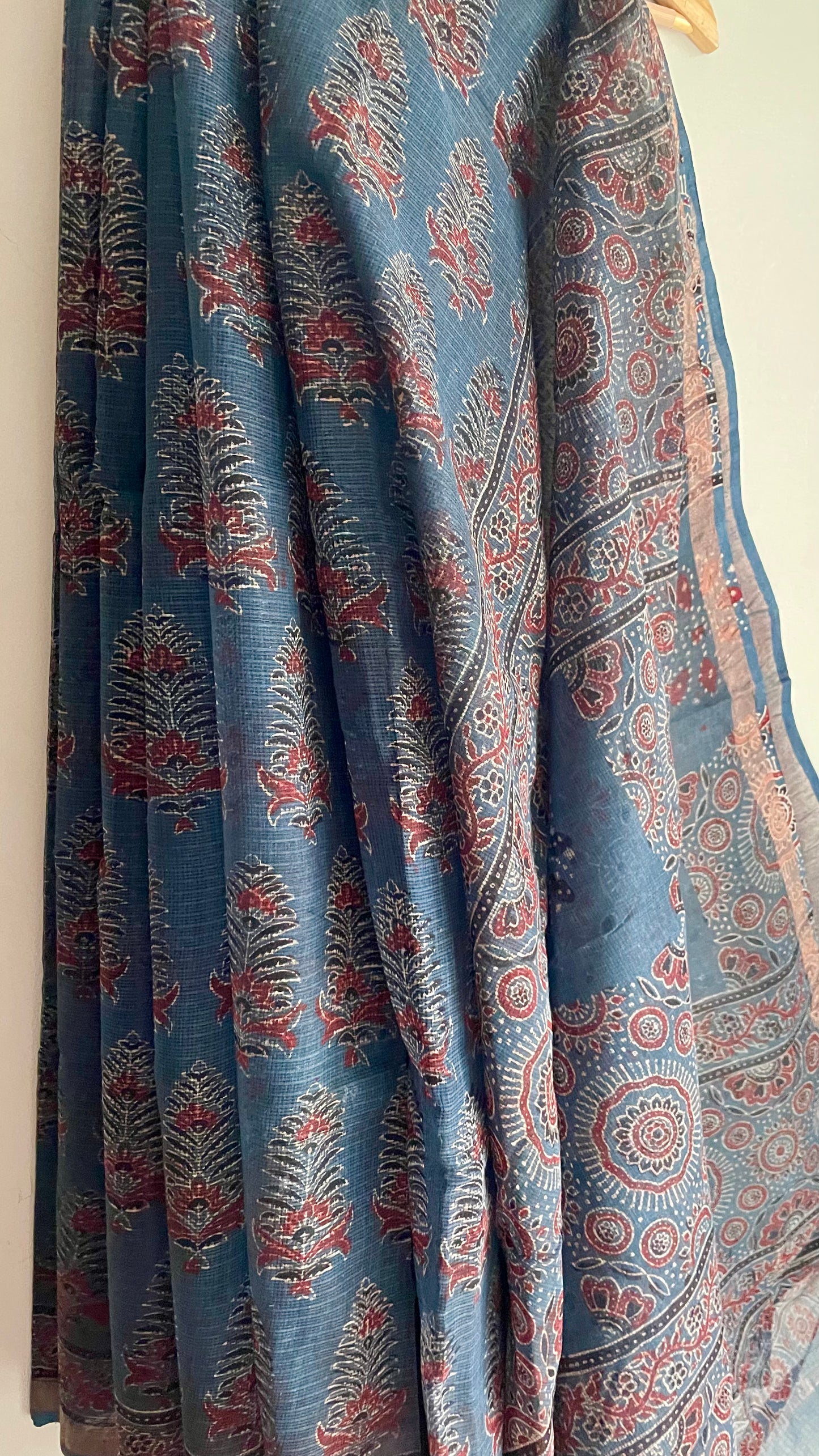 Ajrakh Kota Cotton Saree