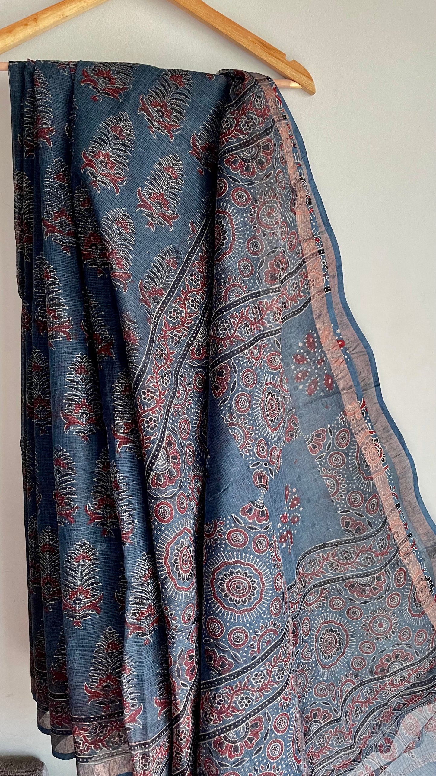 Ajrakh Kota Cotton Saree