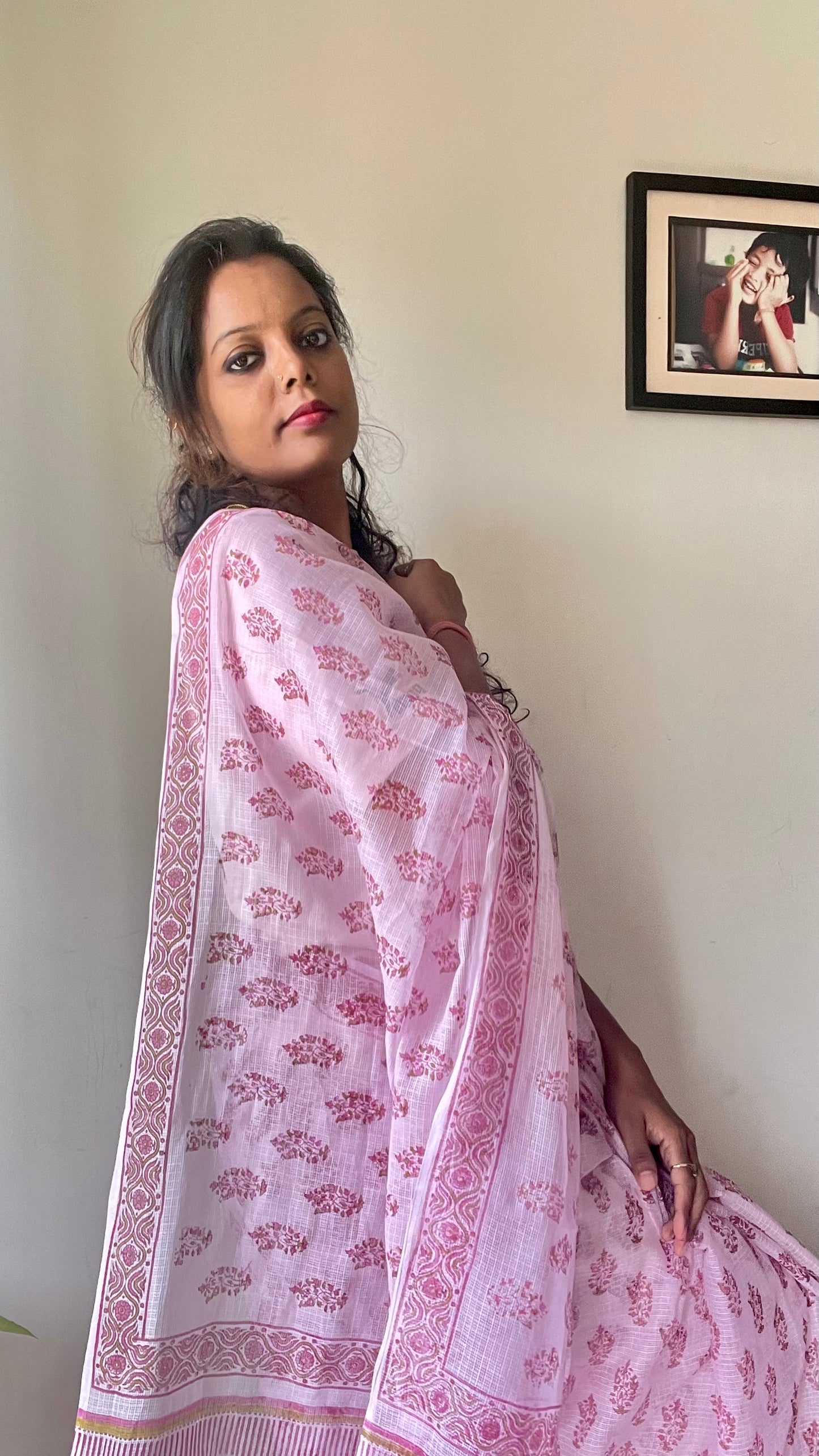 HANDLOOM KOTA-DORIA SAREE PINK