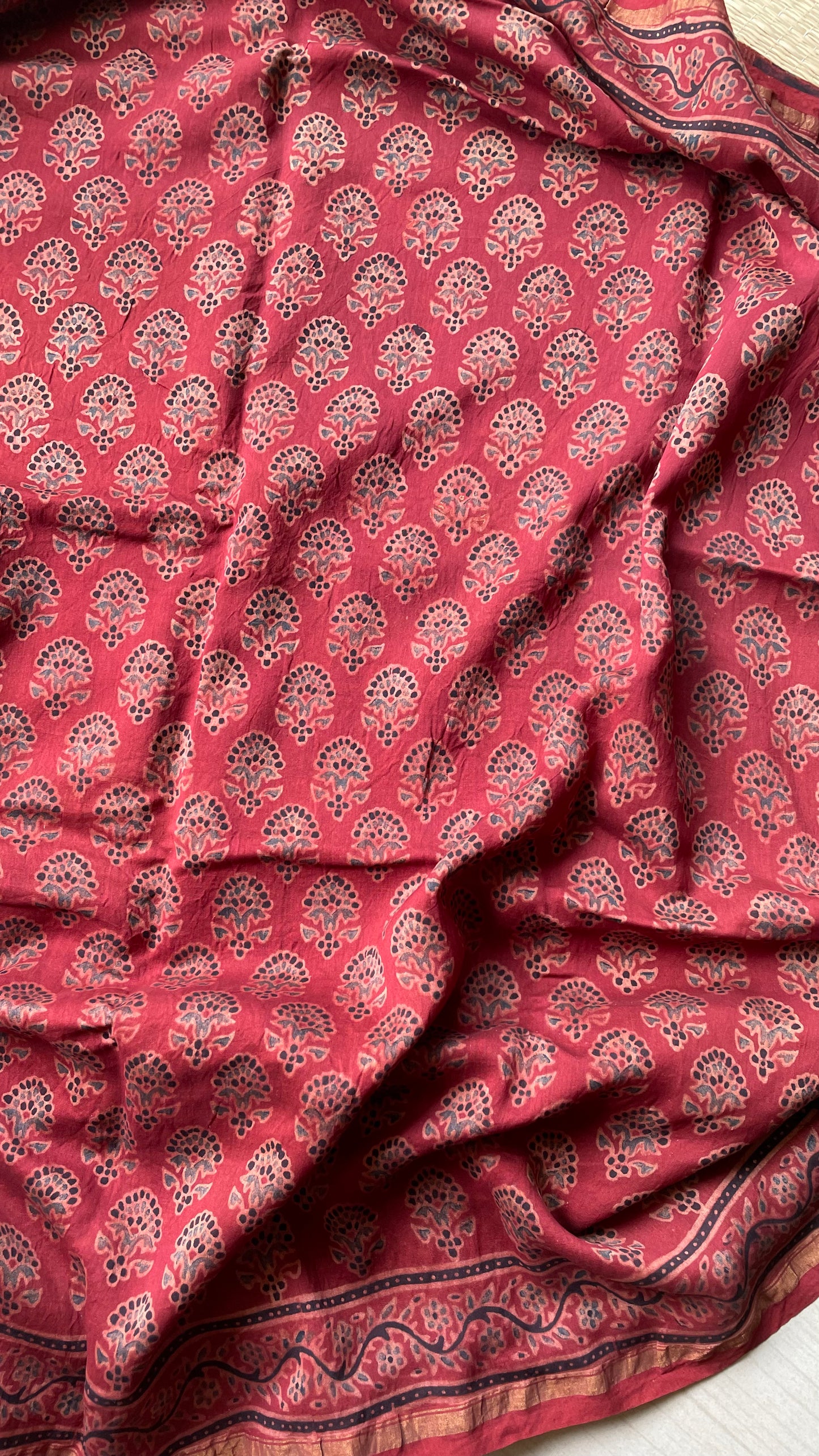 AJARKH CHANDERI SAREE.