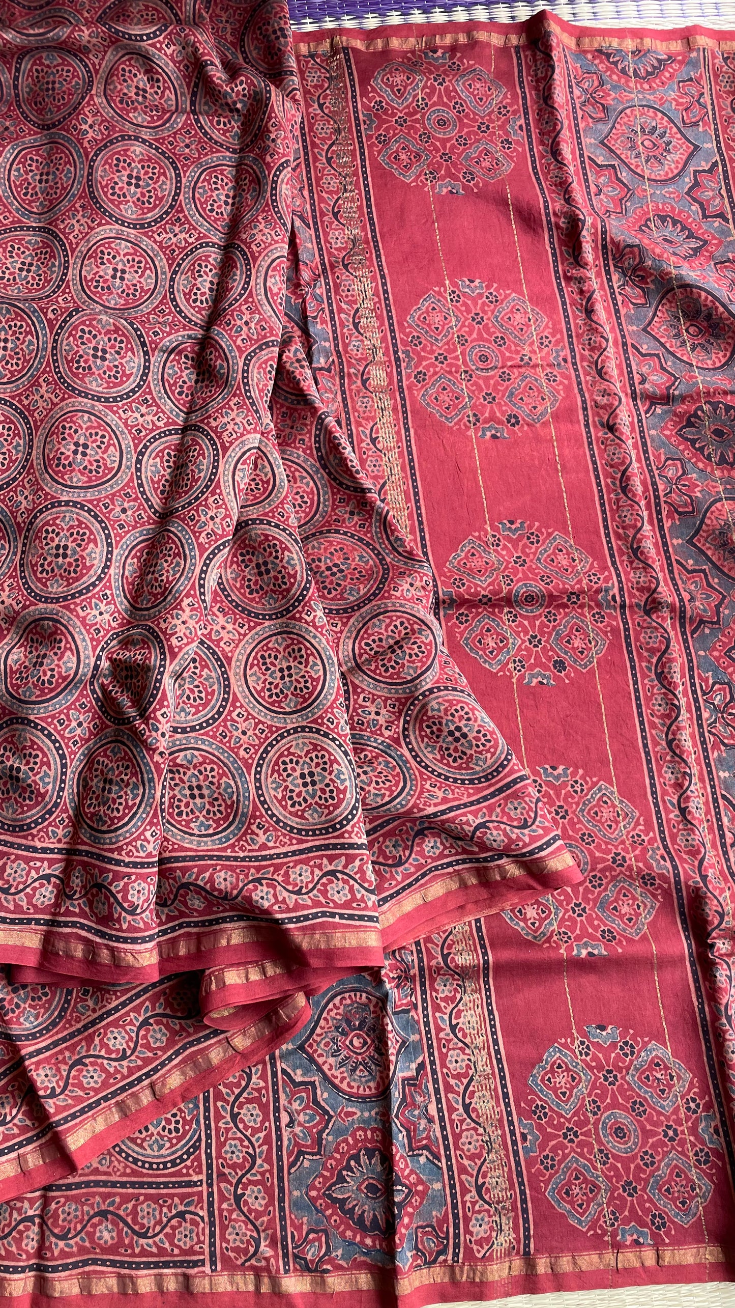 AJARKH CHANDERI SAREE.