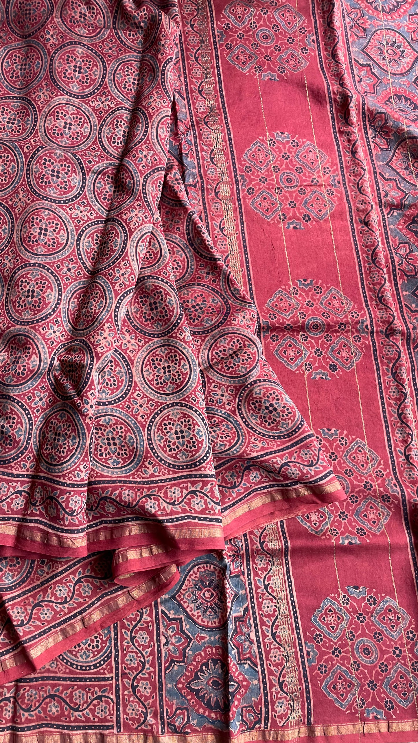 AJARKH CHANDERI SAREE.