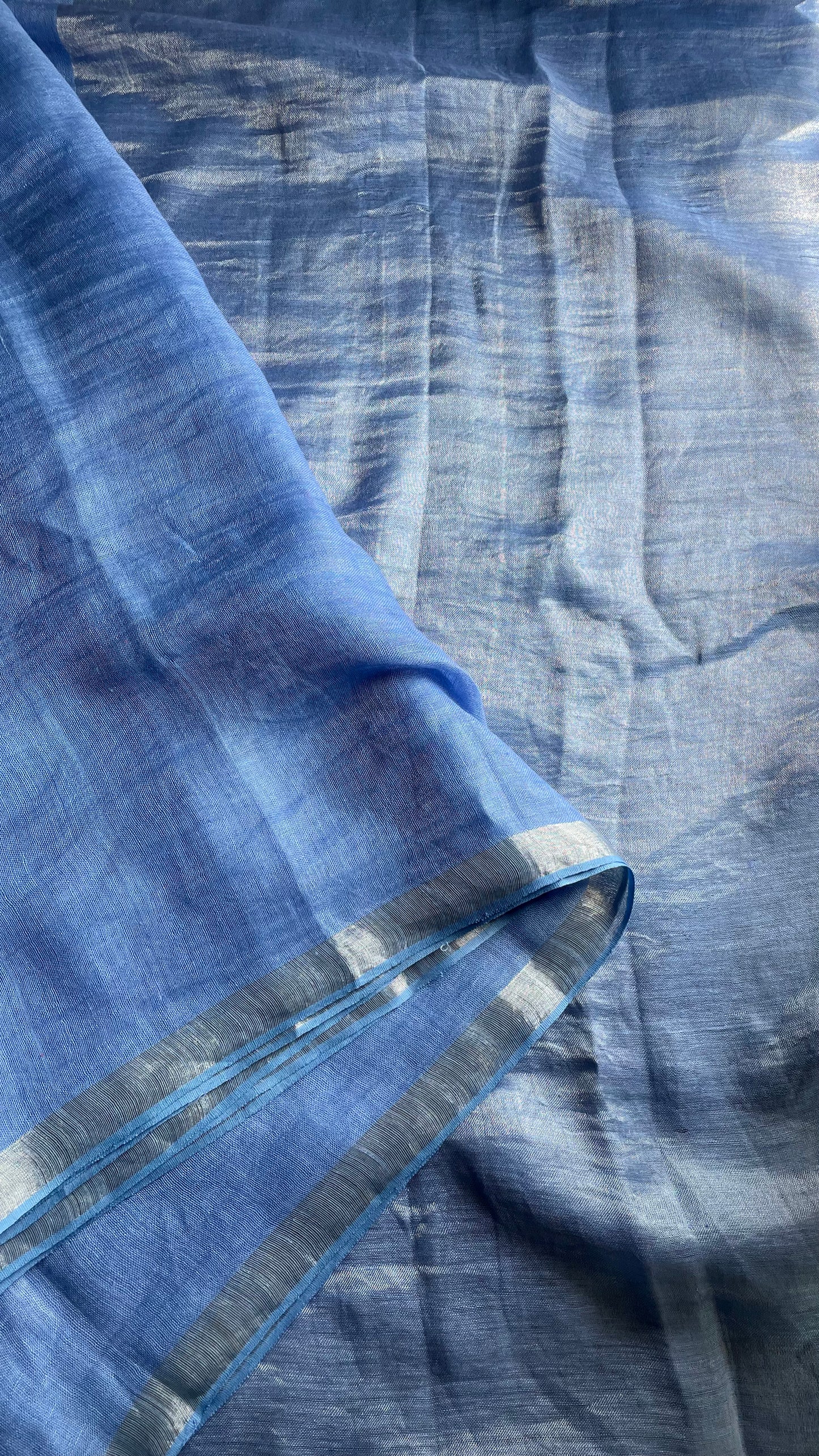 Ultramarine Linen Saree