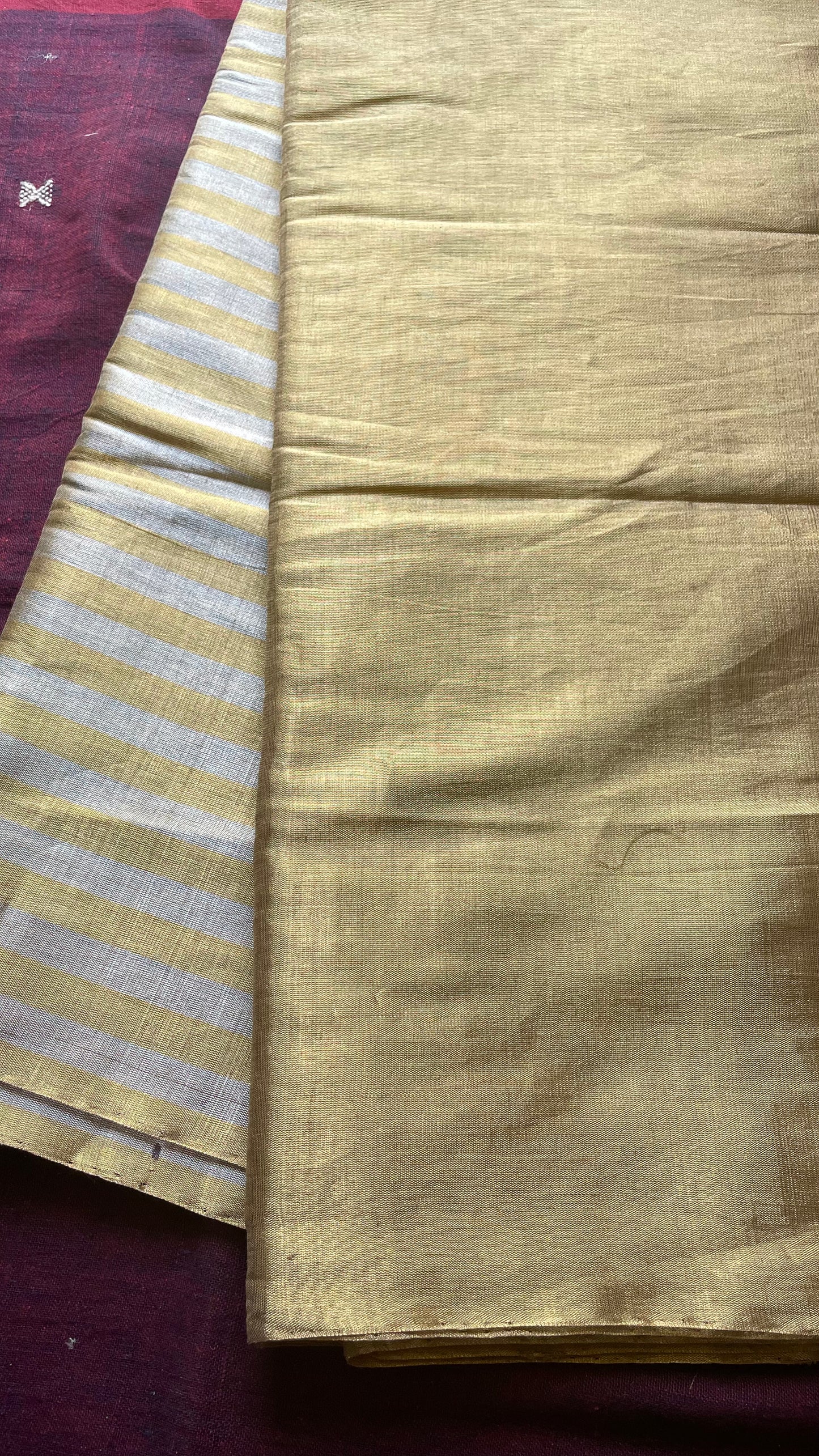 Tissue Chanderi silk Saree (half n half)