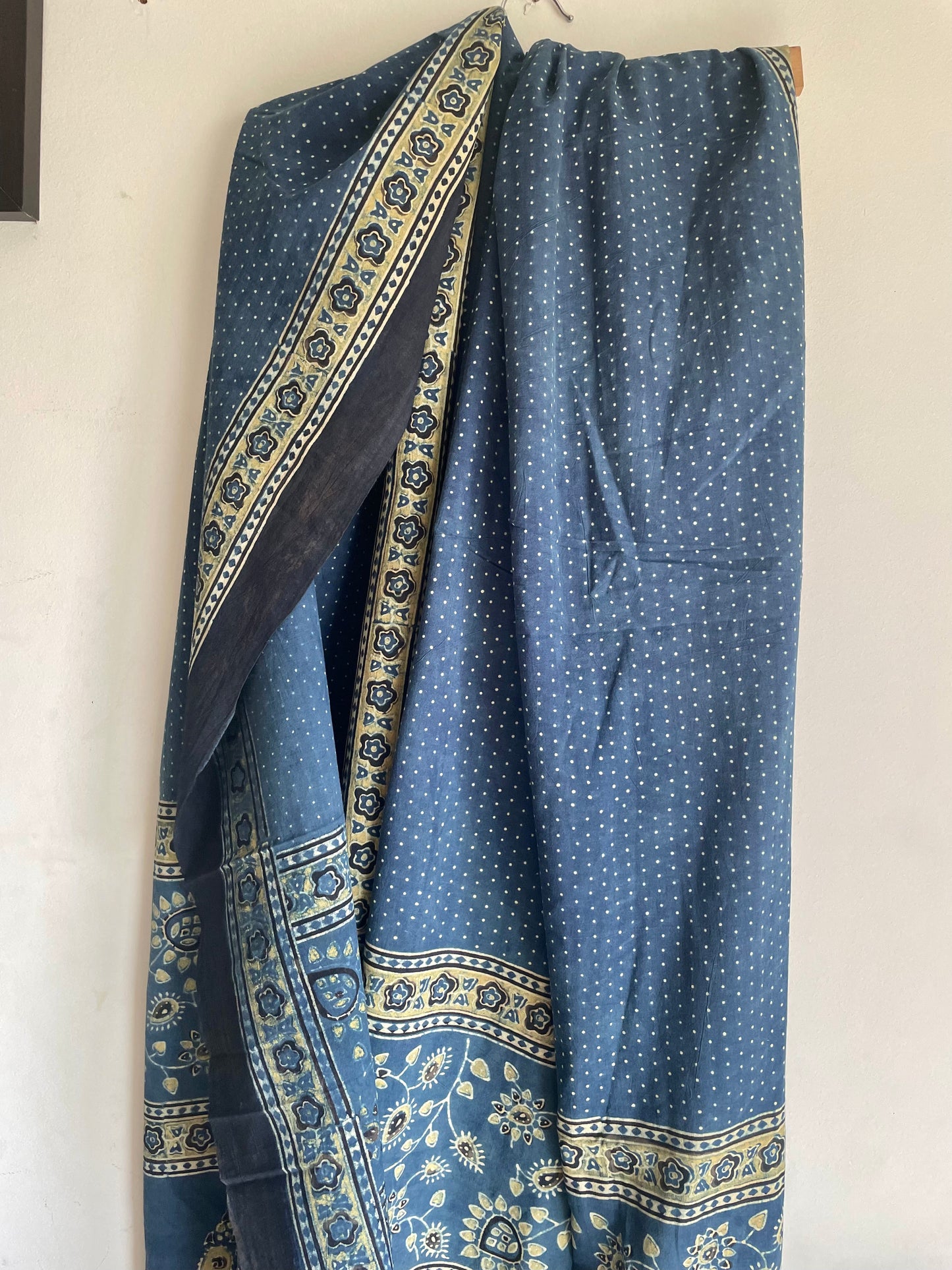 Ajrakh Handblock Printed Cotton Dupatta.