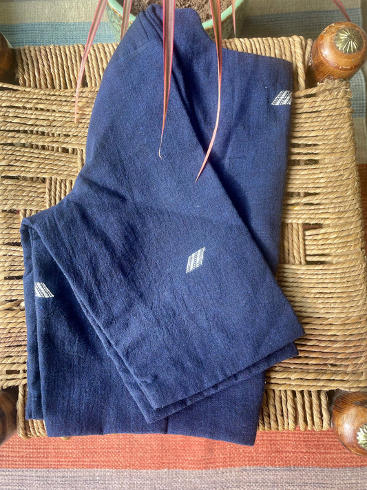 Bhujodi Kala Cotton Blouse Navy Blue