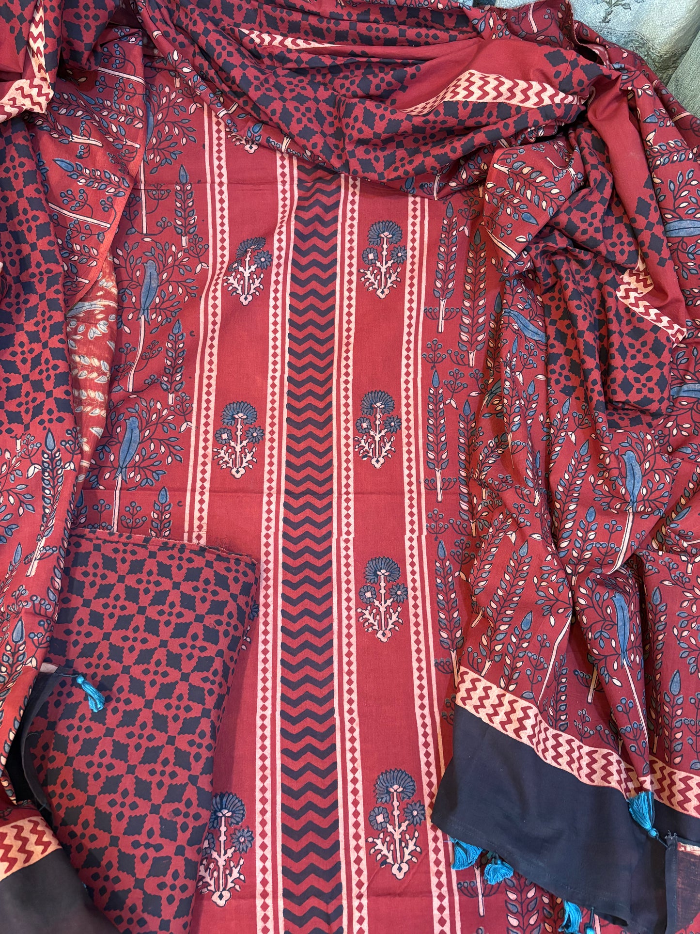 AJRAKH COTTON HANDBLOCK SUIT SET (3Piece)