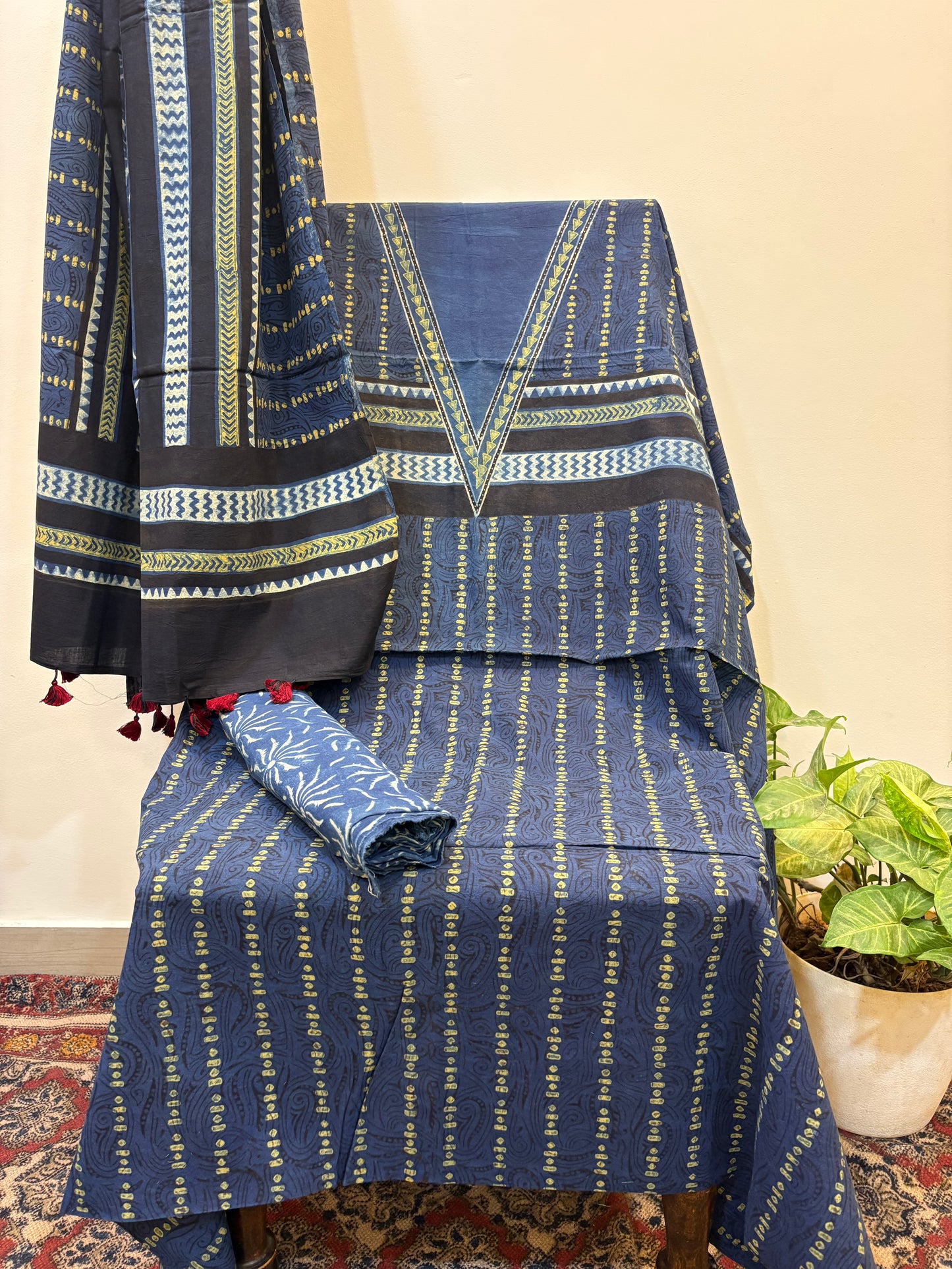 AJRAKH COTTON HANDBLOCK SUIT SET (3Piece)