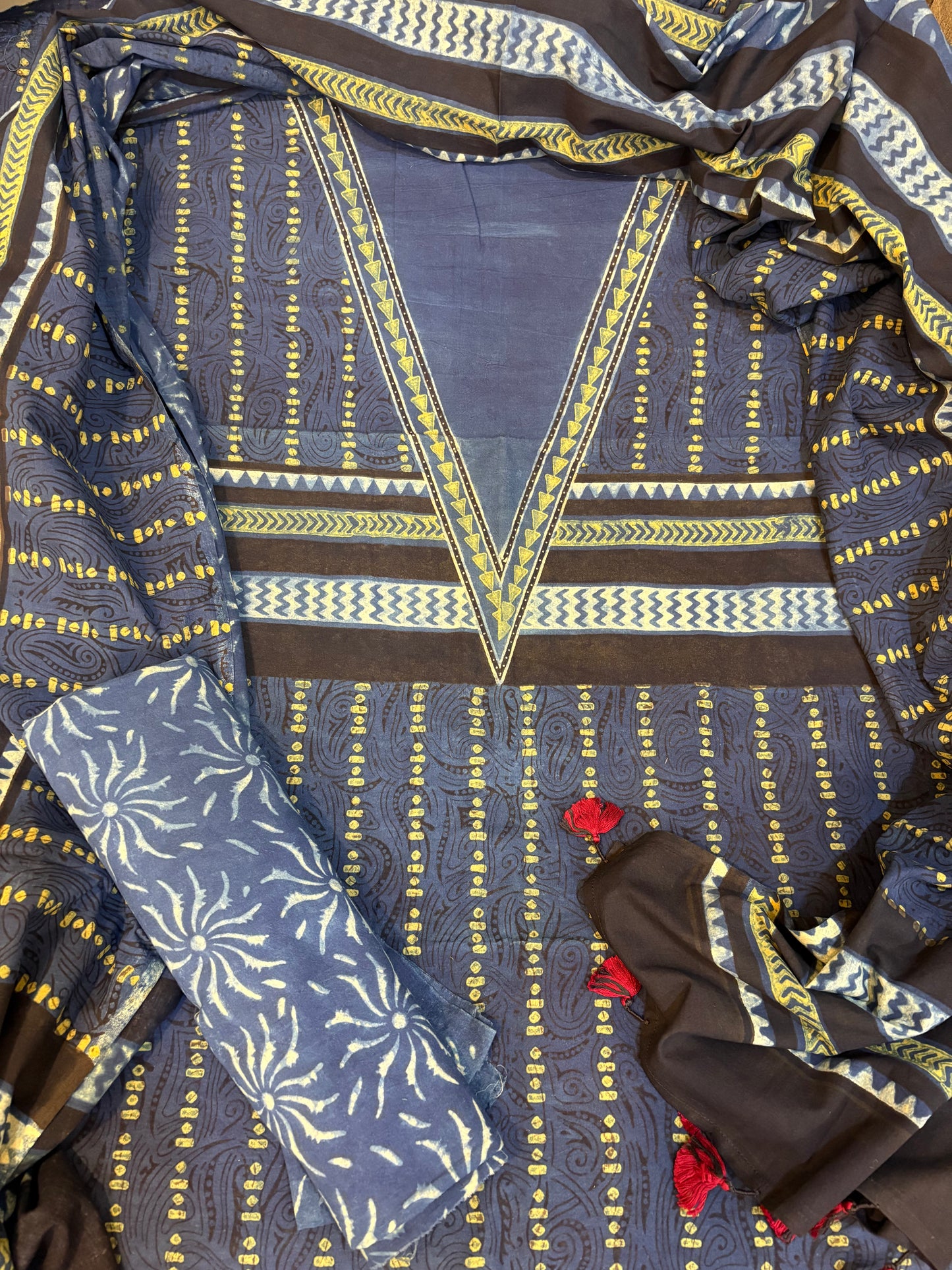 AJRAKH COTTON HANDBLOCK SUIT SET (3Piece)