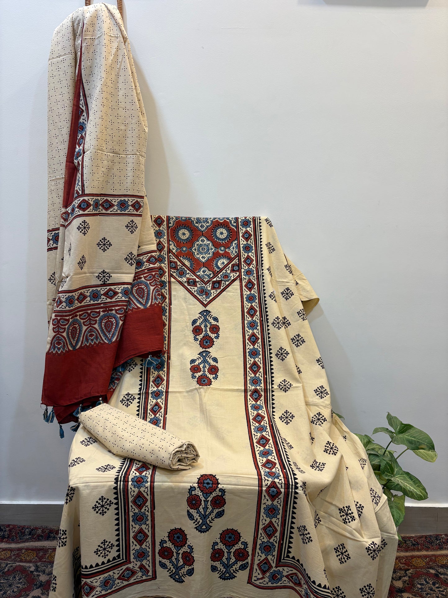 AJRAKH COTTON HANDBLOCK SUIT SET (3Piece)