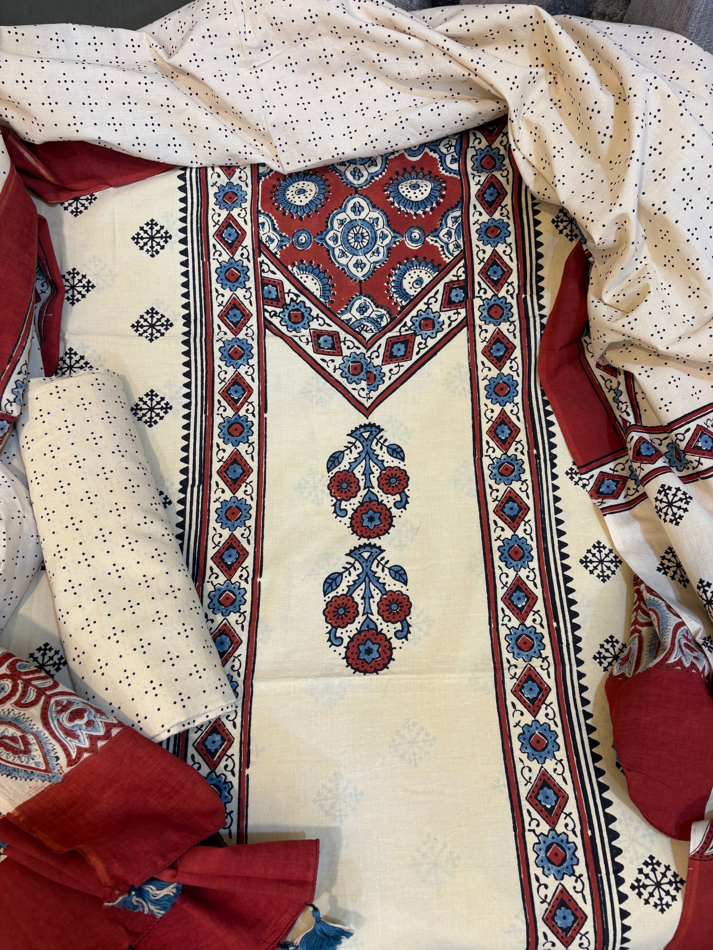 AJRAKH COTTON HANDBLOCK SUIT SET (3Piece)
