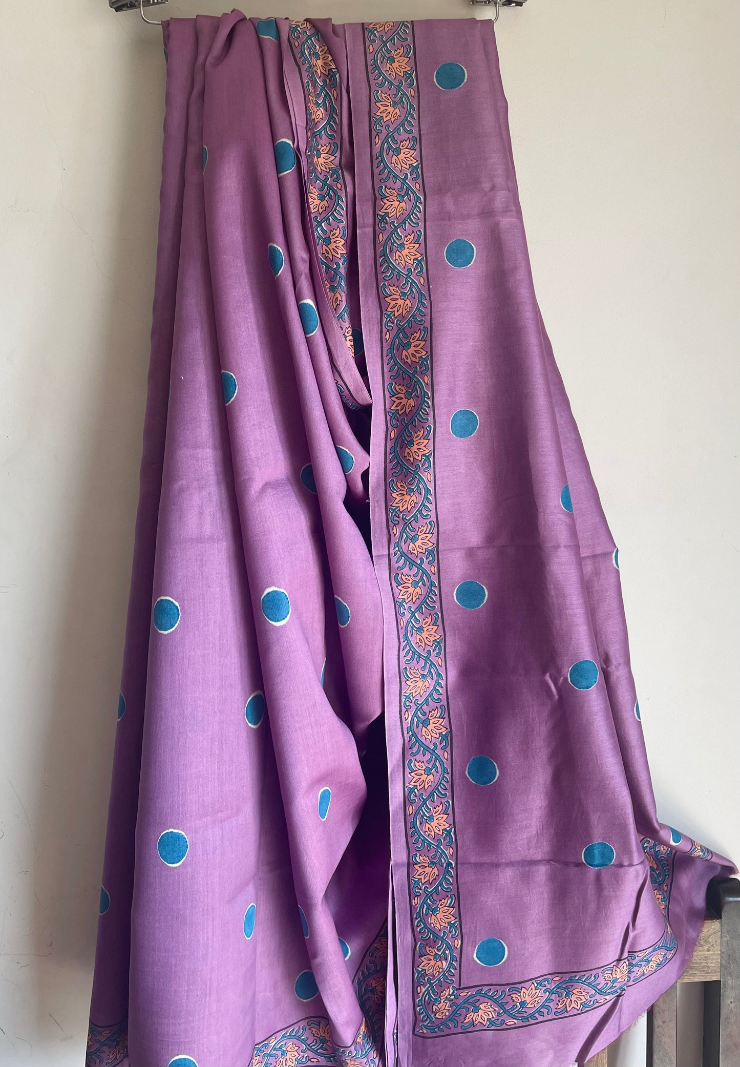 Purple Chanderi Saree (polka dot)