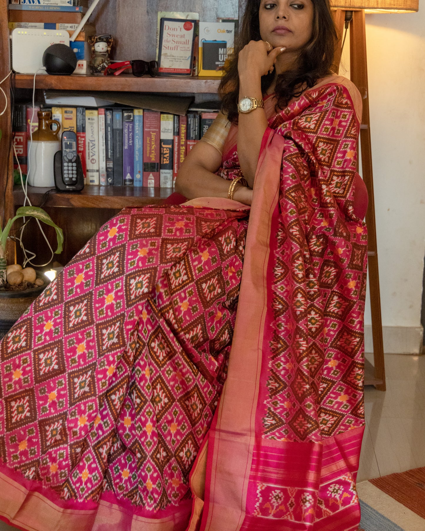 Mulberry Silk  Ikkat Saree