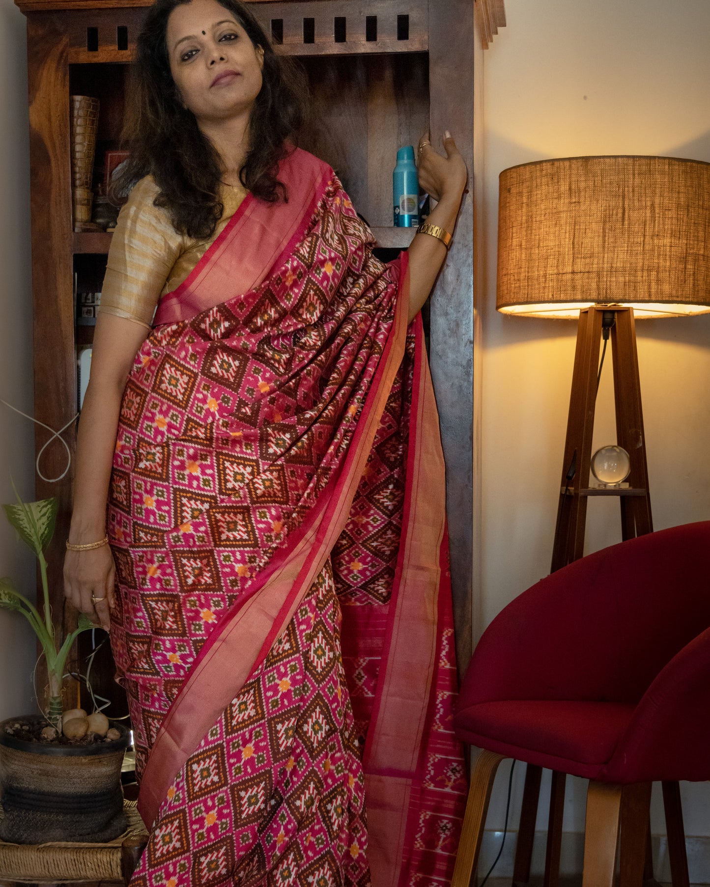 Mulberry Silk  Ikkat Saree