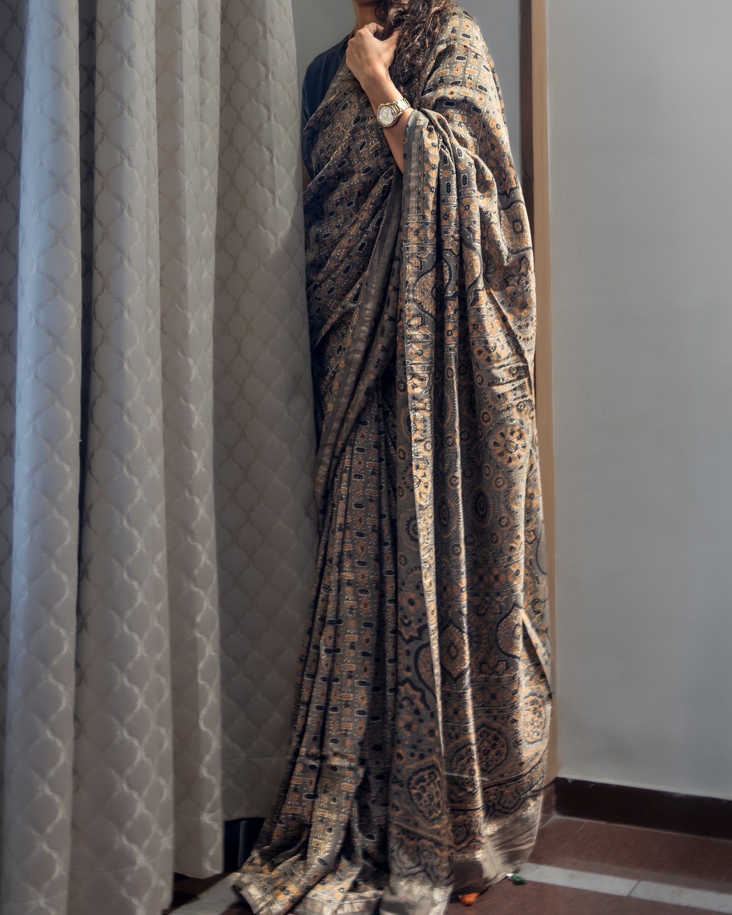 AJRAKH CHANDERI SAREE