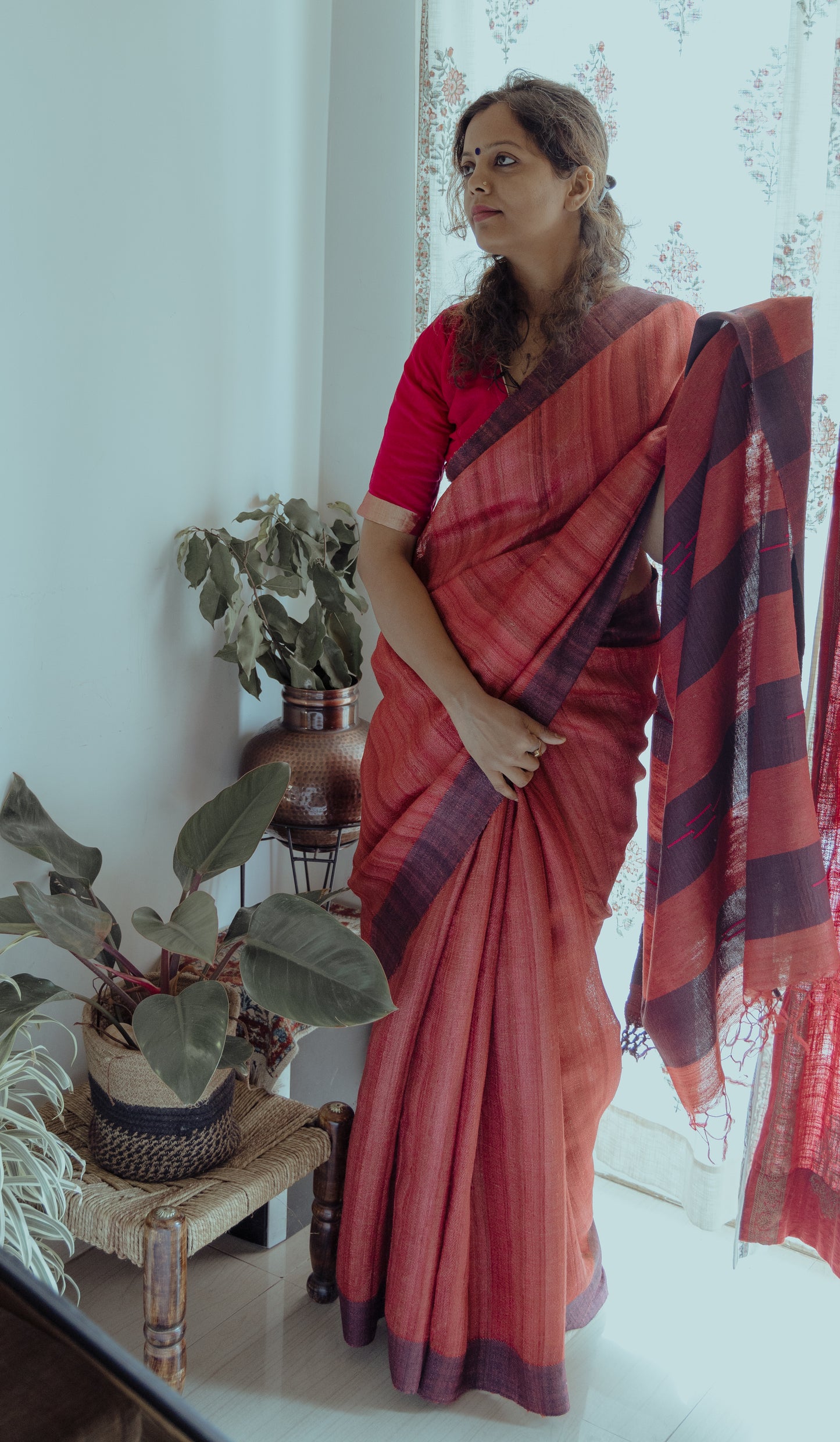 Handloom Tussar Gicha Silk Saree