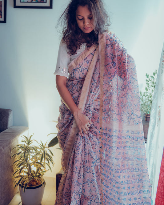 Maheshwari  Silk-cotton Saree.