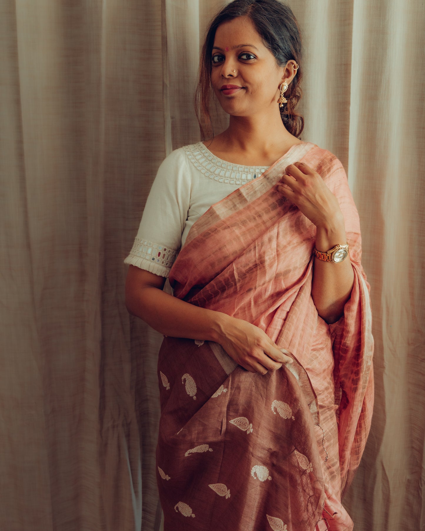 Linen Saree Tye-Dye.