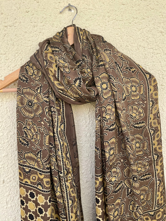 Ajrakh Printed Modal Silk Dupatta.